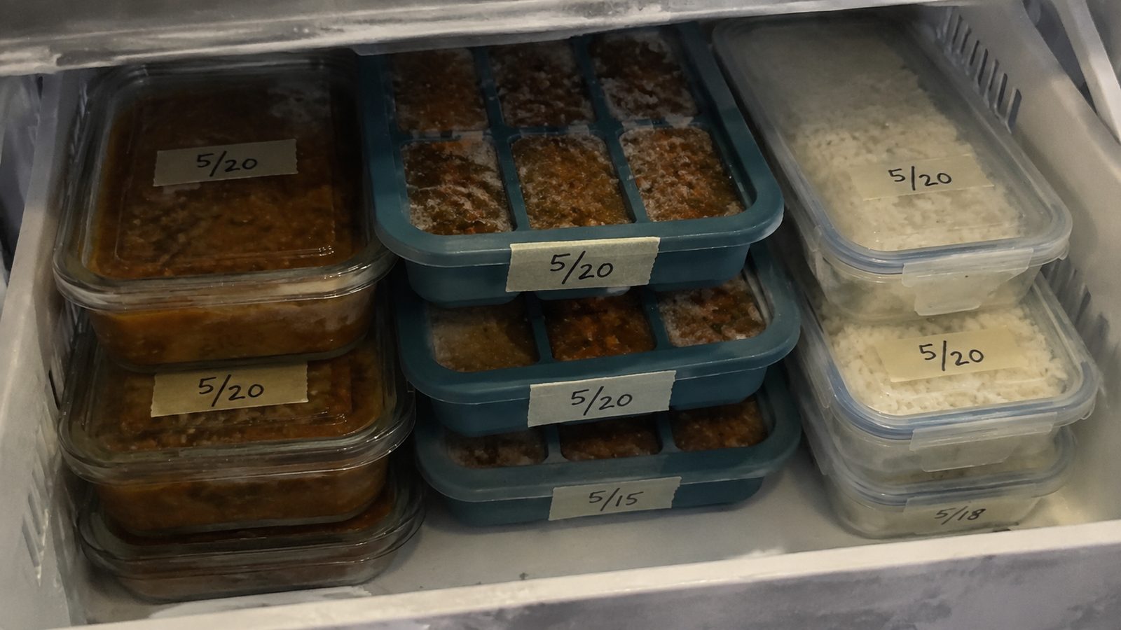 Single-meal portions ready to freeze